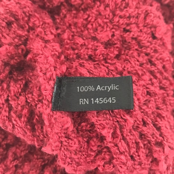 L.I.B. New York Beanie Hat NWT Burgundy Red Cable Knit Pom Pom Hat - Picture 10 of 11